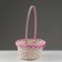 Wicker basket, d23 x 17 x 10/36 cm, pink, bamboo