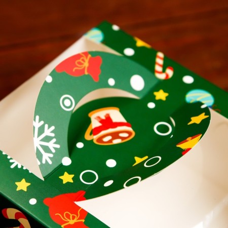 Bearbox under the Bento-Port with the Window "New Year Emerald", 14 x 14 x 8 cm-3