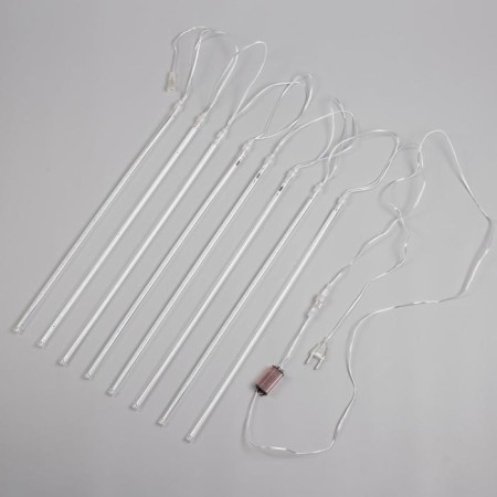 Garland "icicles" 2.5 × 0.5 m, IP65, transparent thread, 288 LED, blue glow with a drain effect, 12 V-4