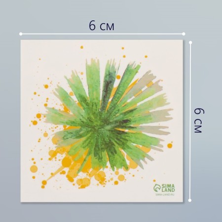 Tattoo on the body color "Watercolor. Leaf-Vera" 6x6 cm-1