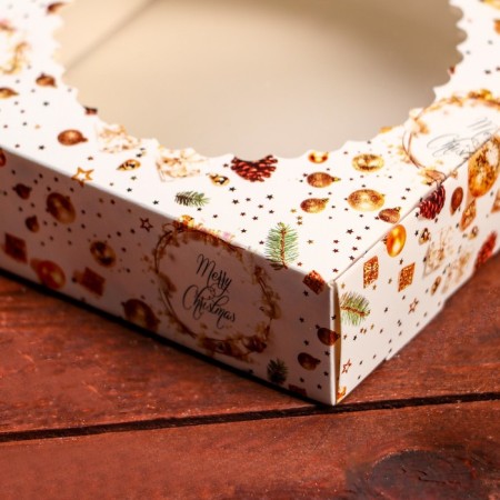 Gift box team with the window "cones and gifts", 11.5 x 11.5 x 3 cm-3