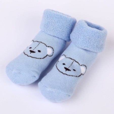 A set of socks for newborns 2 pairs (4 pcs.), Terry from 0 to 6 months., Blue/white color-3