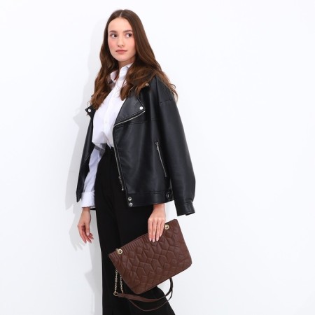 Zipper bag with zipper, brown color-6