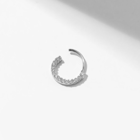 Piercing in the ear "Ring" (Helix), D = 11 mm, white color in silver-1