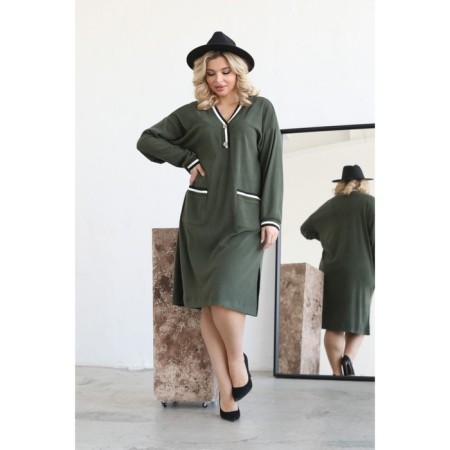 Women's dress, size 54, khaki color-9
