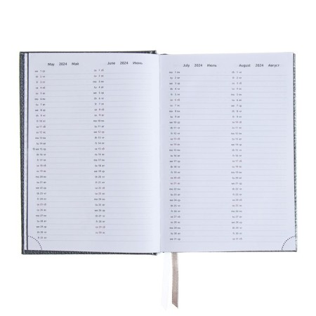 Dated diary 2024 A5 176 sheets, Devente.gold rush, firm cover of artificial leather, liesse, white block 70 g/m2, Gray-7