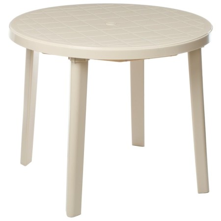 Round table, 90x90x75 cm, beige color-4