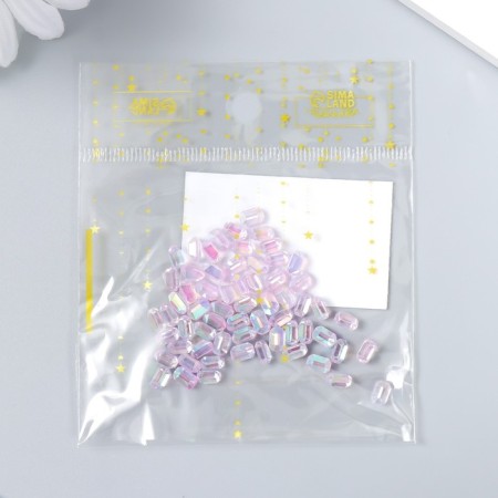 Decor for creativity Plastic "elongated crystal" set of 60 pcs Violet 0.8x0.6 cm-3