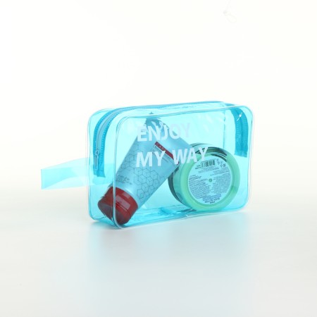 Косметичка на молнии, цвет голубой-2