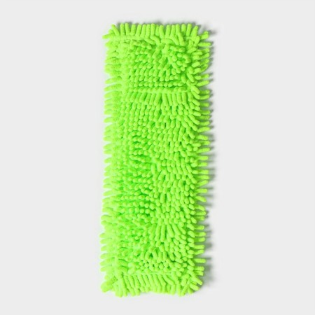 Nozzle for a flat mop of the share, 43 × 13 cm, microfiber booklies, green color