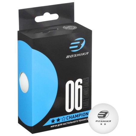 Gampionship table tennis ball, 2 stars, set 6 pcs., 40 mm, white color-4
