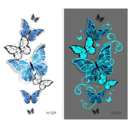 Tattoo on the body color phosphorus "Roy butterflies" 10.5x6 cm
