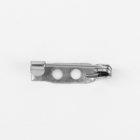 The base for brooches, 2 holes, 15 mm, 10 pcs, silver color-5