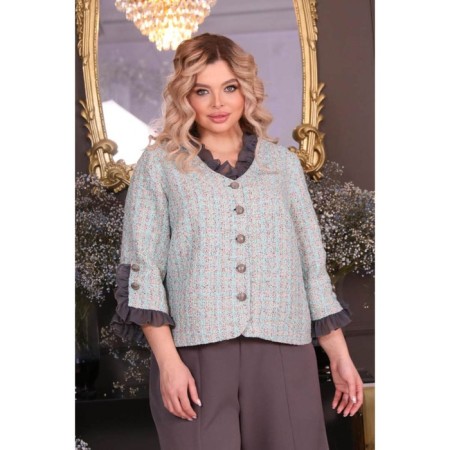 Female jacket, size 60, green color-8