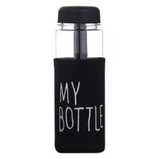 Water bottle, 500 ml, My Bottle, 19.5 x 6 cm, Czech included, black