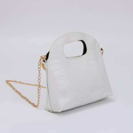Cross-Bodi bag, department on a magnetic button, chain, white color-1