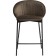 Haric Nile Metal/velor stool, black/chocolate 58x45x92 cm