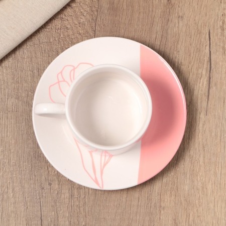 Tea couple ceramic “and let the whole world wait”, 200 ml, white color-3