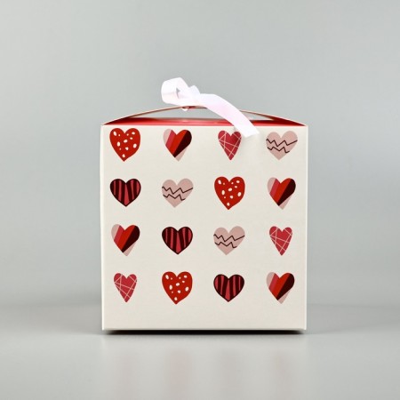Gift folding box, packaging, “I love you”, 12 x 12 x 12 cm-3