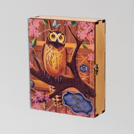 Closed Key "Class and Cozy!" owl, tree, 17x22x6 cm-1