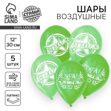 Воздушный шар латексный 12" «Дембель», 5 шт.