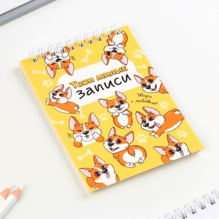 Notepad A6, 40 liters on the crest, soft cover "Your cute notes"-3