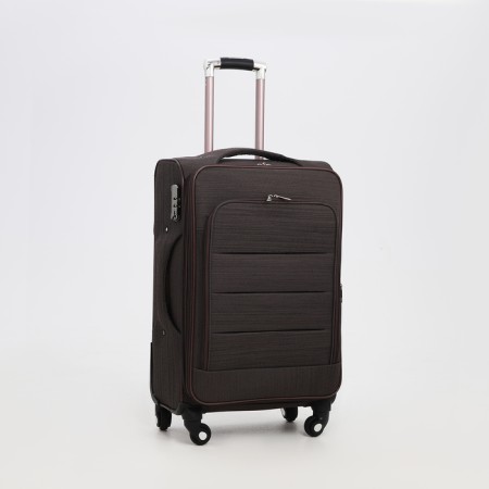 Small 24 suitcase "on lightning, code castle, with extension, brown color-1