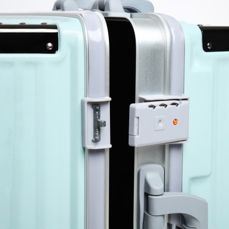 Middle suitcase 24 ", lightning department, 2 code locks, 4 wheels, hook, blue color-6