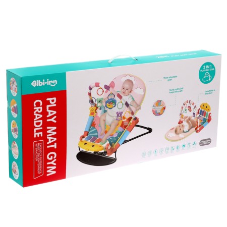 Set 2 in 1 swing and rug "duckling", light, sound effects, pink color-14