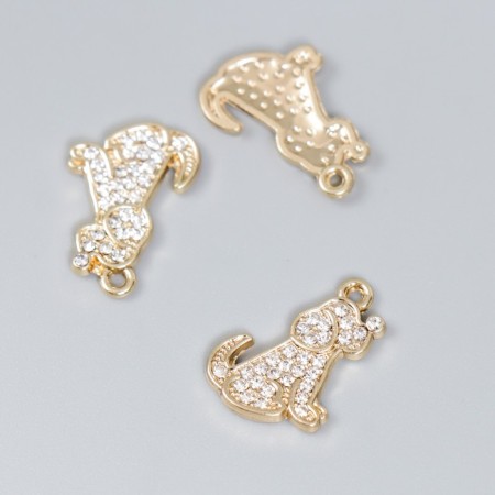 Decor for creativity Metal "Dog" rhinestones 1.7x1.2 cm