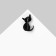 Brooch "Kitten", Black matte color in silver