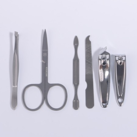 Set of manicure "crocodile", 6 items, in a case, red color-3