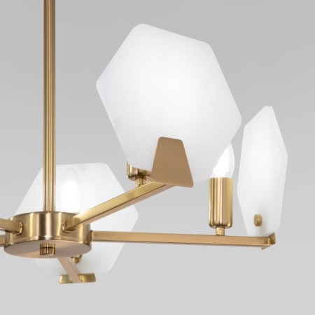 Ceiling Lamp EUROSVET MARBLE 60158/5, E14, 5x40W, 526x526 mm, brass color-1