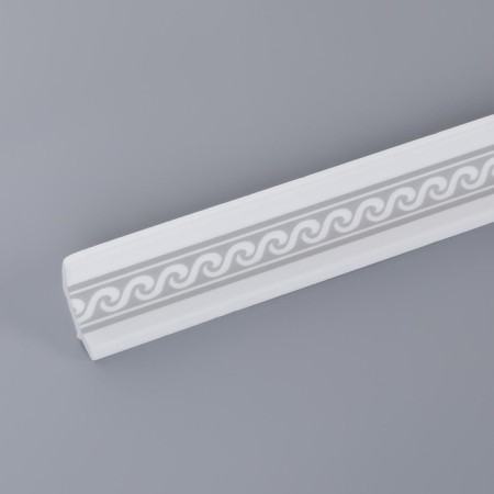 Ceiling skirting board C28/45 "Wave" silver, 34x34x2000