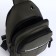 Male sling bag from textiles, headphones, green color
