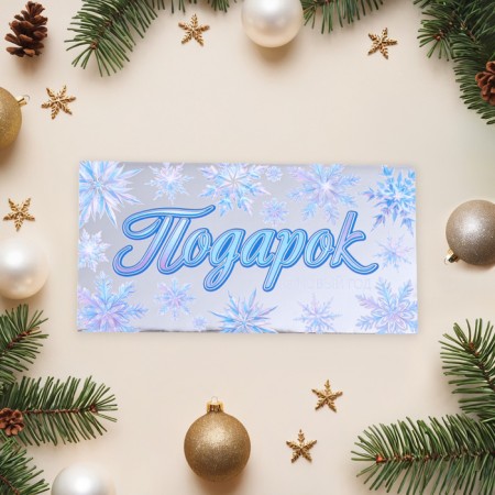 Money envelope "Gift for the New Year!" embossing, 16.5 x 8.5 cm-1