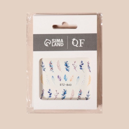 Slider-design for nails "Treens", packing 6 pcs, multi-colored-3