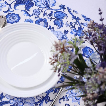 Tablecloth - track on the table pattern 40x150cm, martial, cotton 100%-3