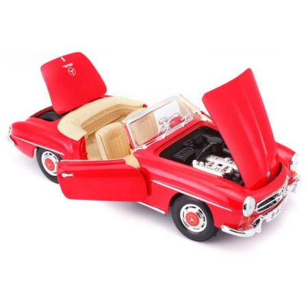 MASTO DIE-CAST 1955 Mercedes-Benz 190sl, opening doors, 1:18, red color-7