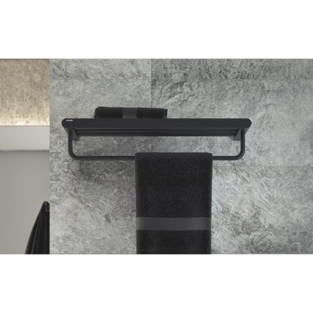 Shelf for towels with a rod 60 cm black artwelle-5