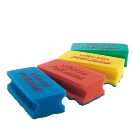 Professional cleaning sponge with VILEDA PUPETIVE, Red color, 6.3 x 14 cm-2