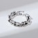 Ring "chain" modern, color black silver, dimensionless