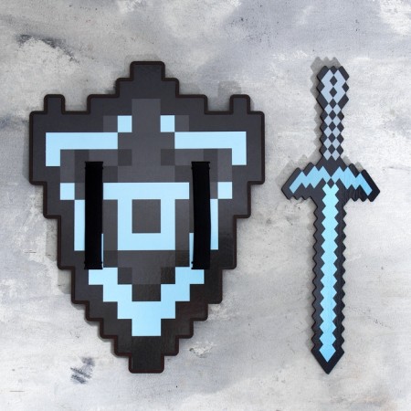 Set of wooden souvenirs "Diamond weapon" shield, sword mix-9