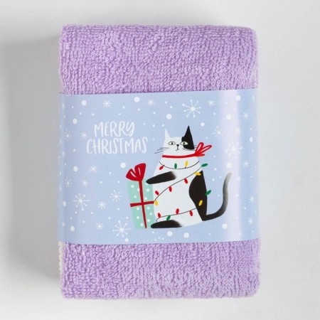 Set of terry towels Ethel "Cat" 30x30 cm-3pcs, 340g/m2, 100% cotton-5