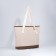 Zipper bag, external pocket, beige color