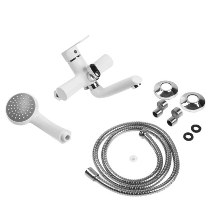 Bath mixer Zein Z2746, pour 15 cm, 35 mm cartridge, with shower, white-11