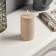 Beige LED candle, 7 × 15 × 7 cm, plastic, AAX2 batteries (not complete), warm white glow