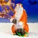 Garden figure "Squirrel standing with cones" 25x20x14cm