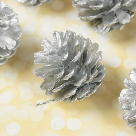 A set of natural decor "Silver cones", a set of 6 pcs.-1