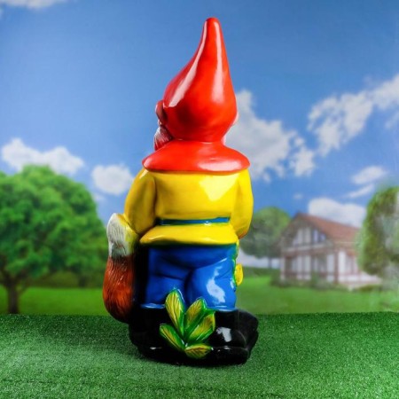 Garden Figure "Dwarf with Squirrel" 33x30x73cm-2
